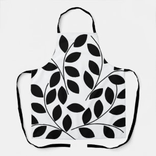 Black Leaves Pattern Schort