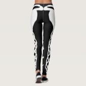 BLACK leggings met witte geelribskelet (Achterkant)