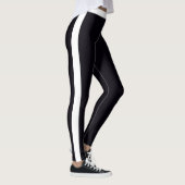 Black Leggings White Side Stripe Custom Colors (Rechts)
