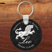 Black Leo Zodiac Personality  Astro Custom Sleutelhanger (Achterkant)