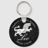 Black Leo Zodiac Personality  Astro Custom Sleutelhanger (Achterkant)