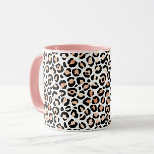 Black leopard-afdrukken van wit perzikzwart        mok