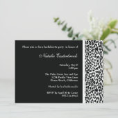 Black Leopard Bachelorette Party Invitation Kaart (Staand voorkant)