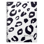 Black Leopard Cheetah Print (ELK COLOR-Notitieboek Notitieboek (Voorkant)