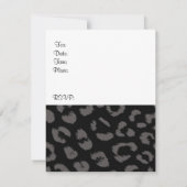 Black Leopard Pattern Birthday Party Invitation Kaart (Achterkant)