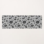 Black Leopard Pattern On Grey Yogamat (Achterkant (horizontaal))