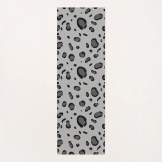 Black Leopard Pattern On Grey Yogamat