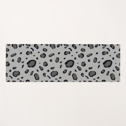 Black Leopard Pattern On Grey Yogamat (Voorkant (horizontaal))