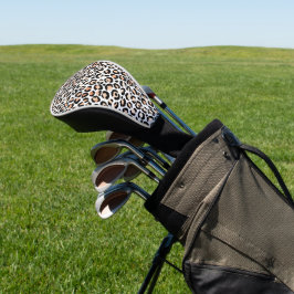 Black leopard-printer voor wit kleurenscherm golfheadcover
