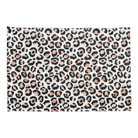 Black leopard-printer voor wit kleurenscherm kussensloop (Achterkant-Rechts)