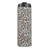 Black leopard-printer voor wit kleurenscherm thermosbeker (Voorkant)