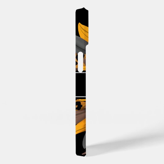 Black Leopard Spots Sunflower Naam Monogram Case-Mate iPhone Case (Achterkant / Rechts)