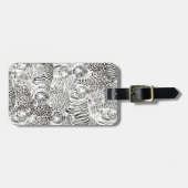 Black Leopard Tiger Animals Pattern Bagagelabel (Voorkant horizontaal)