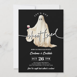 Black Let's Get Sheet Faced Grappige Halloween Kaart