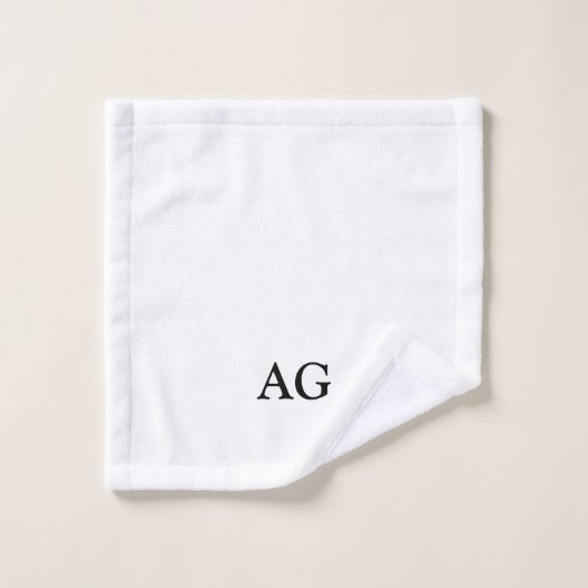 Black Letter Monogrammed Initial Towel Set Bad Handdoek (Wasdoekje)