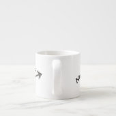 Black Lettering and Arrow on your Espresso Kop (Achterkant)