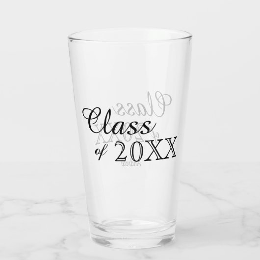 Black Lettering Class of 2022 Personalized Glas (Achterkant)