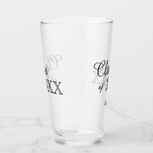 Black Lettering Class of 2022 Personalized Glas (Rechts)