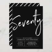 Black Lettering zeventig moderne 70e verjaardag Kaart (Voorkant / Achterkant)