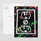 Black Light / Neon Splash "Outlet" van Levi G. Briefkaart (Voorkant / Achterkant)