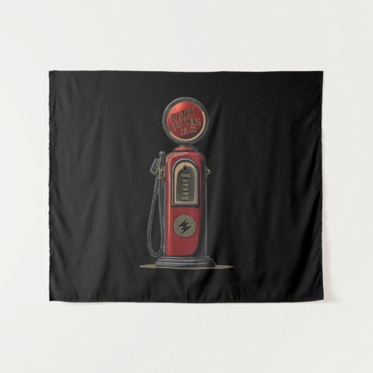 Black Lightning Oil Company Retro Gaspomp Wandkleed (Voorkant (horizontaal))