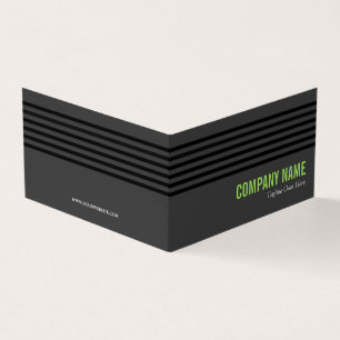 Black Lime Green & Grey Hang Label Visitekaartjes