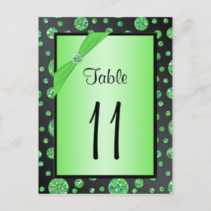 Black Limoen Polka Dots Table Number Briefkaart