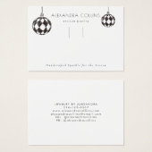 Black Line Art Bauble Festive Hairclip Display (Devant & derrière)