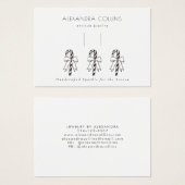 Black Line Art Festive Candy Cane & Bow Hairclip (Devant & derrière)