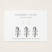 Black Line Art Festive Candy Cane & Bow Hairclip (Devant)