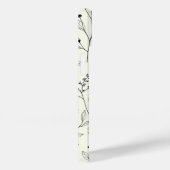 Black Line Art Floral Cream iPhone Case (Achterkant / Rechts)