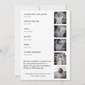 Black Line Florals Fotocollage Uitvaartprogramma Kaart (Achterkant)