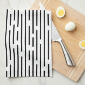 Black Line Geometric Pattern Theedoek (Quarter Fold)