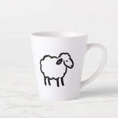 Black Line Sheep – Cozy Animal Ink Design on Latte Mok (Rechts)