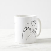 Black Lineart main Valentine's Day Mug (Devant droit)