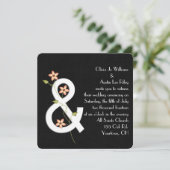 Black Linen Modern Wedding Invitation Kaart (Staand voorkant)