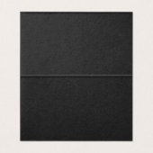 Black Linen Simple Black Script Weduwgoedkaart Visitekaartjes (Binnenkant ongevouwen)
