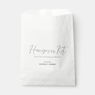 Black linen Simple Script Hangover Recovery Kit Bedankzakje