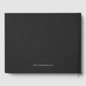 Black linen Simple Script Welcome Hartelijk dank Gastenboek (Achterkant)