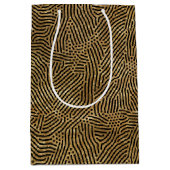 Black Lines Stippen Gold Faux Folie Middelgrote Gi Medium Cadeauzakje (Voorkant)