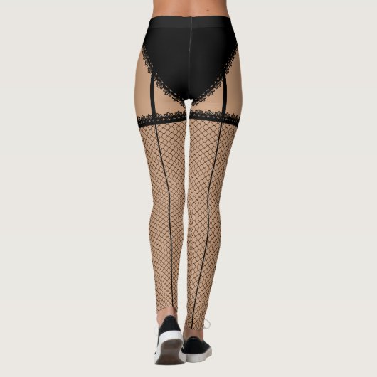 Black Lingerie (Franse snede) Leggings (Achterkant)
