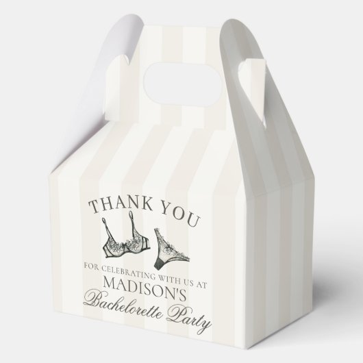 Black Lingerie Shower Bachelorette Party Gable Bedankdoosjes (Voorkant)