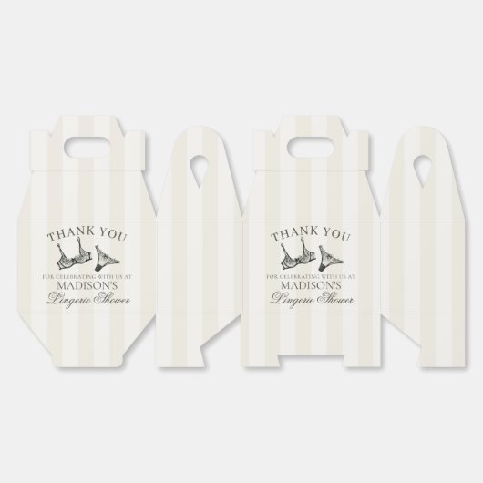 Black Lingerie Shower Bachelorette Party Gable Bedankdoosjes (Ongevouwen)