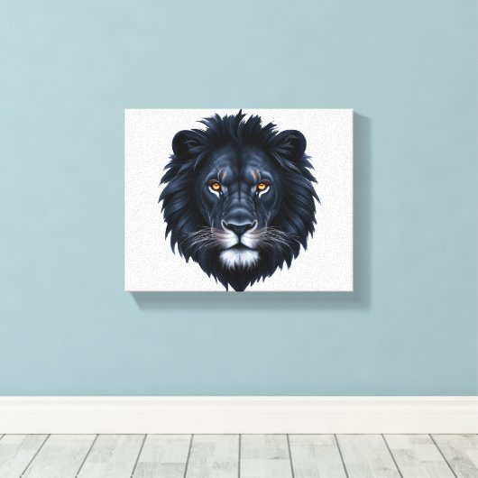 Black Lion Face Canvas Afdruk (Insitu (Houten vloer))