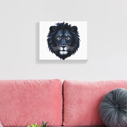 Black Lion Face Canvas Afdruk (Insitu (Woonkamer))