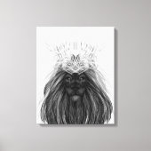 Black Lion met Antlers Crown en Monogram Canvas Afdruk (Voorkant)