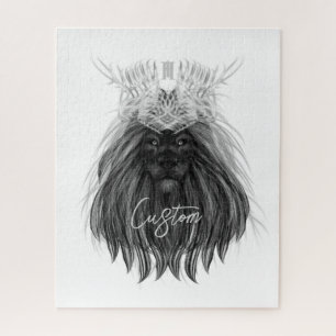 Black Lion met Antlers Crown en Monogram Legpuzzel