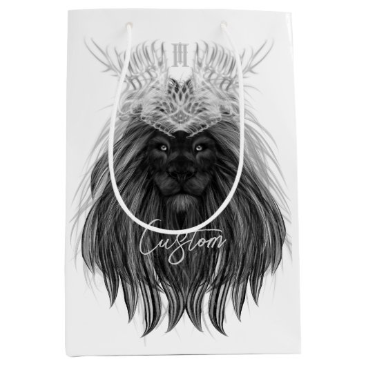 Black Lion met Antlers Crown en Monogram Medium Cadeauzakje (Voorkant)