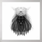 Black Lion met Antlers Crown en Monogram Poster (Voorkant)