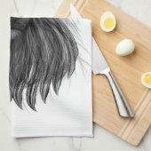 Black Lion met Antlers Crown en Monogram Theedoek (Quarter Fold)